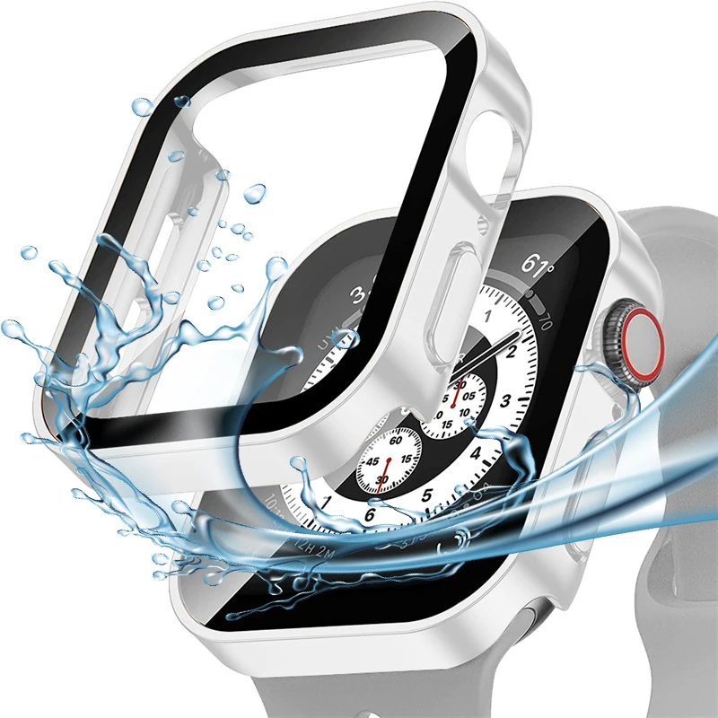 Durable Waterproof Tempered Glass Screen Protector Cover with Hard Bumper