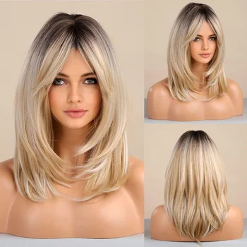Soft Ombre Blond body wave Hair 150 density 13×4 100%human hair wig lace front wig, with baby hair pre plucked and f 1