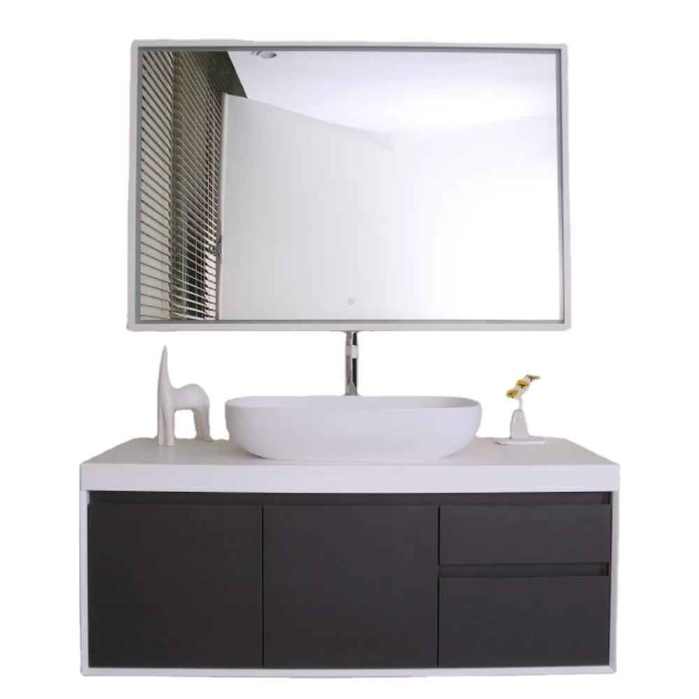 Factory Wall Mounted Solid Wood Bathroom Vanity Fashion Modern Bathroom Cabinet