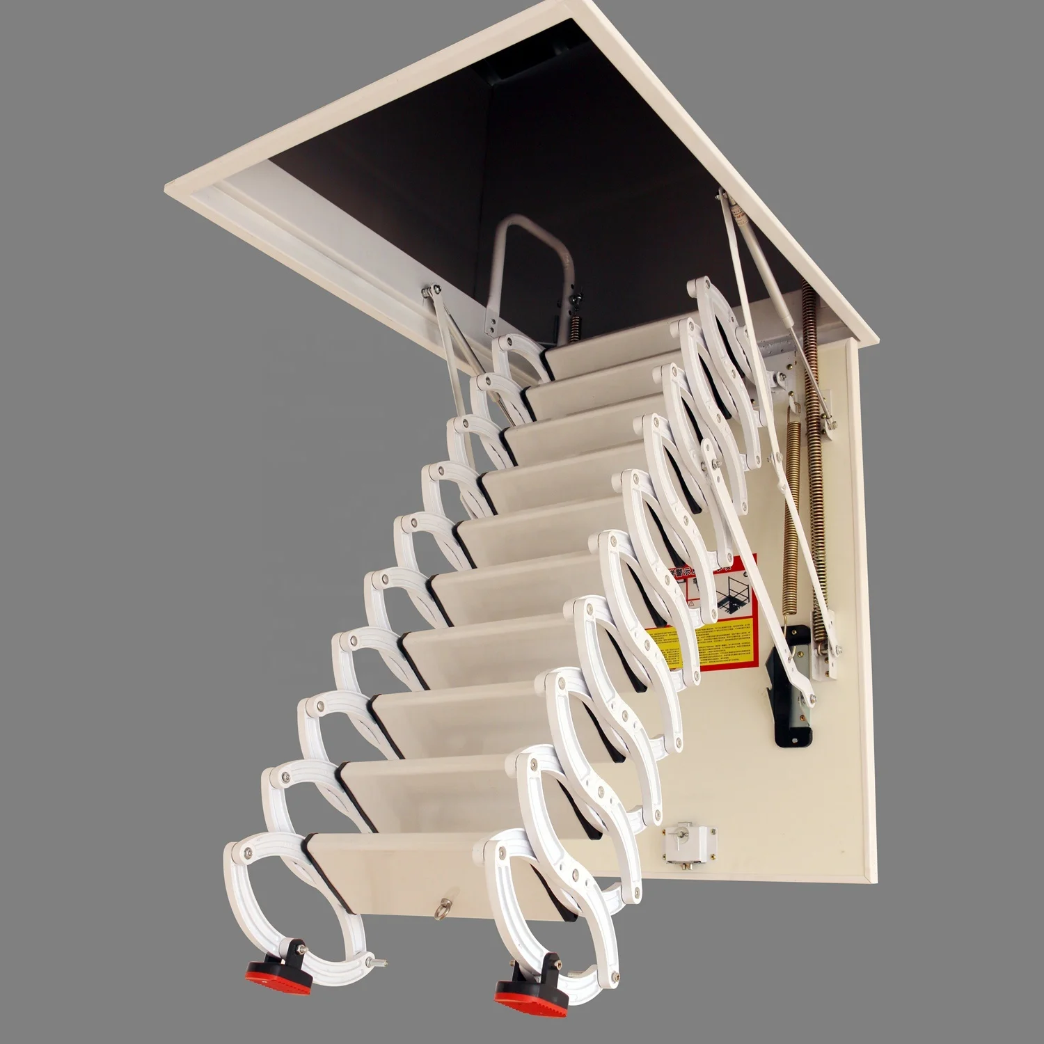 Attic Folding Hatch Ladder Retractable Folding Stairs For Villa 2.2-3.8 ...