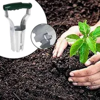 Thickened Stainless Steel Seedling Transplanter Digging Hole Sowing Garden Seedling Tool Planting Vegetable Cylinder Planter 3