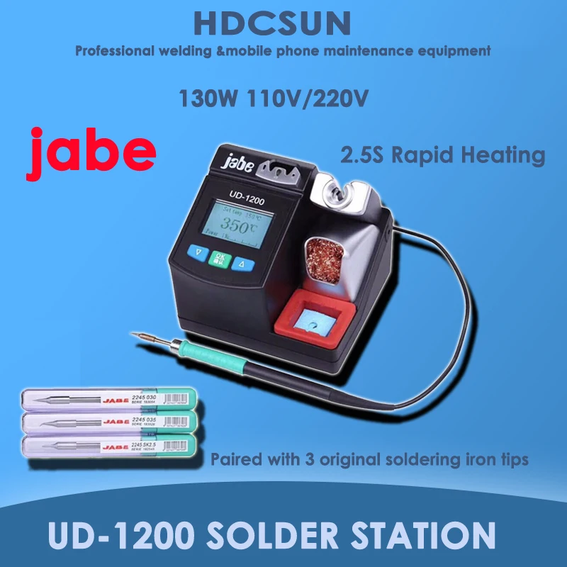 Soldering Iron Jabe UD-1200 Precision Smart Lead-free Soldering Station Welding Iron 2.5S Rapid Heating With Dual Channel Power Heating System