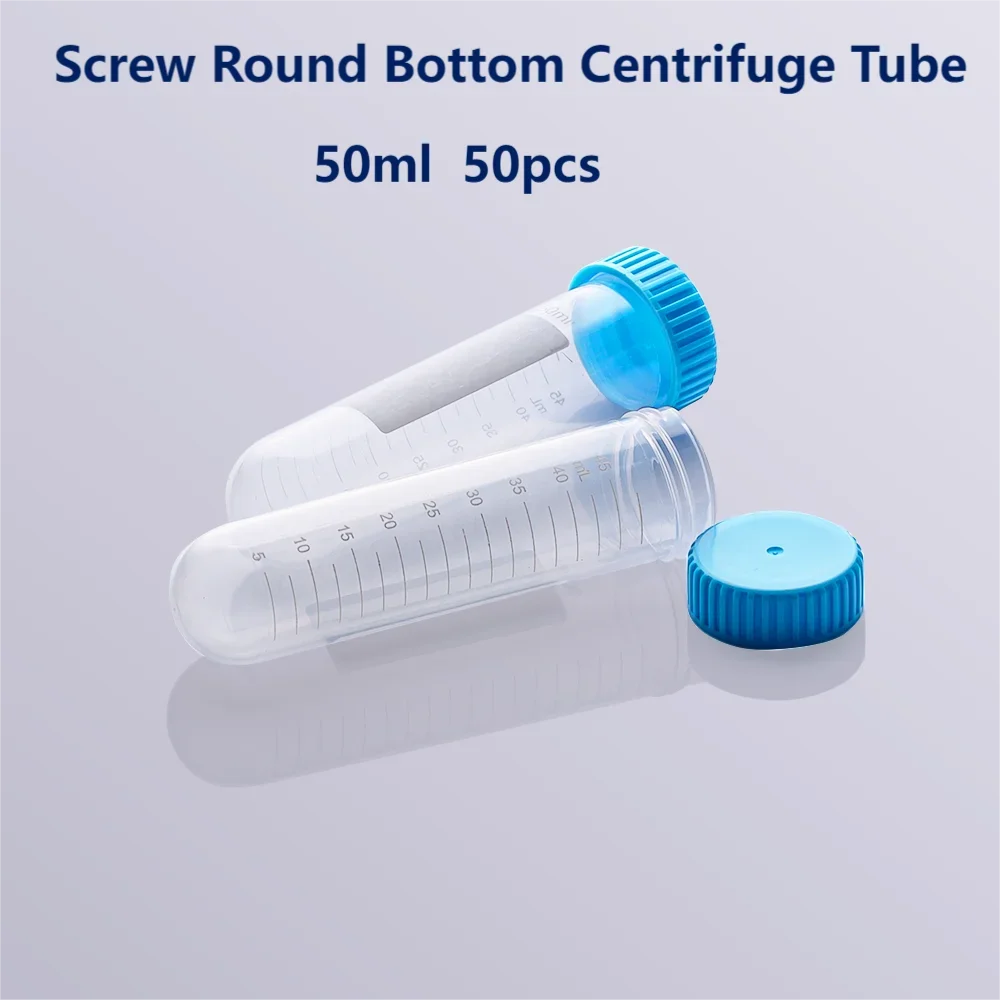 Biosharp Centrifuge Tube Screw Round Bottom Plastic Test Tubes with Scale Lab Sample Analysis Bottle 10ml 15ml 50ml 100ml
