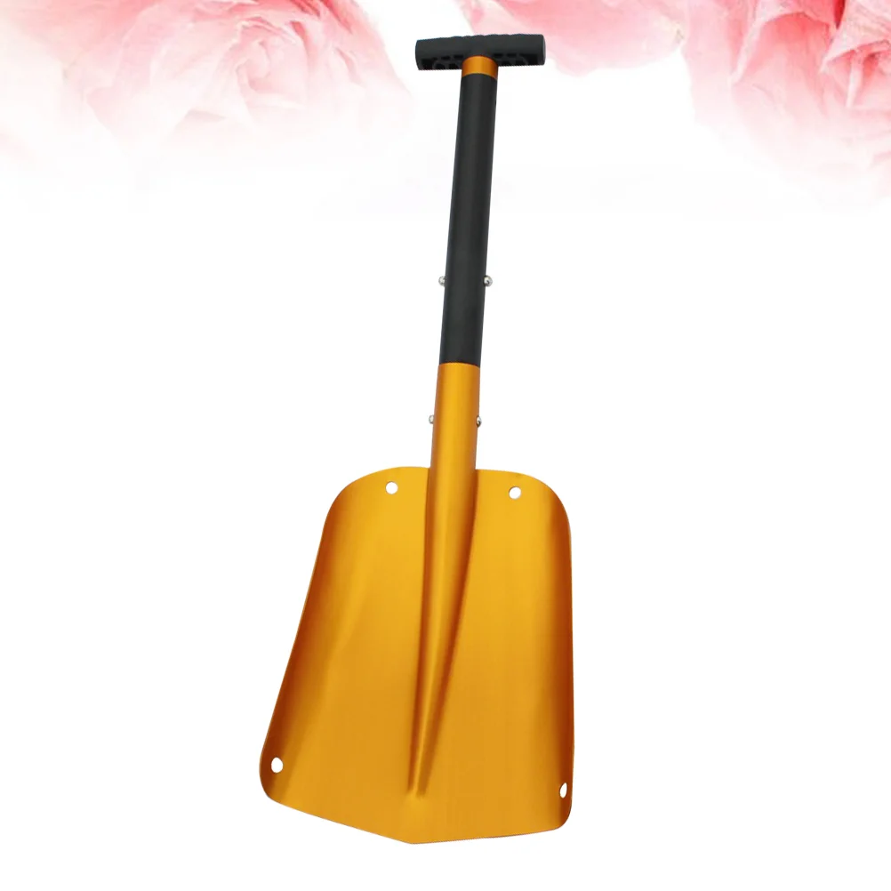 

Multifuctional Snow Scraper Anti-Freeze Ice Scraper Snow Remover Tool with Adjustable Handle(Golden)