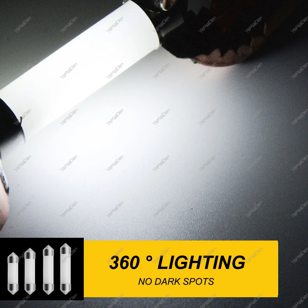LED Car Light 1/4/10 PCS C5W LED Bulb Festoon 31mm-41mm C10W COB 12V 6500K White Car Interior Reading Light Trunk License Plate Lamp