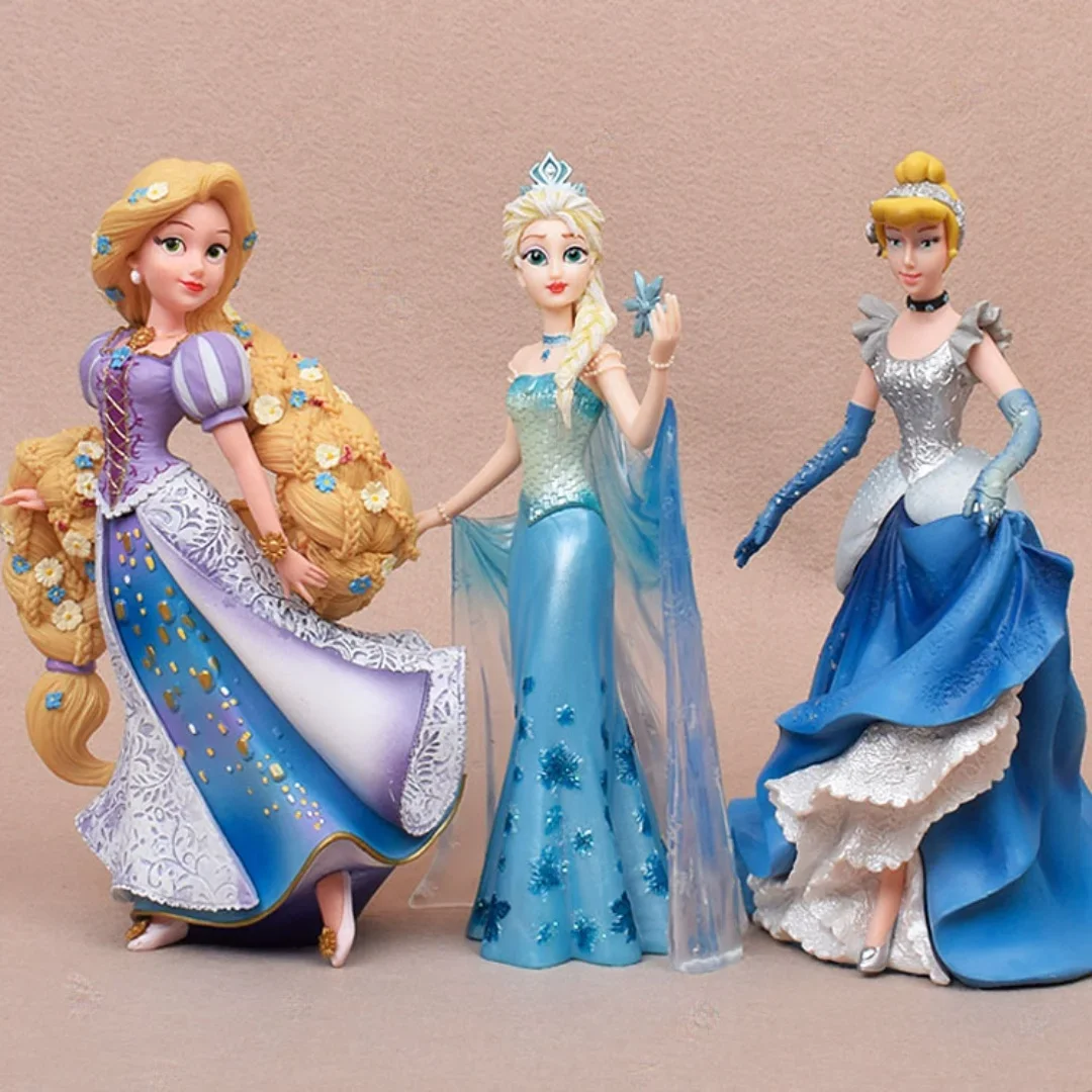 20Cm Disney Pvc Frozen Snow White Elsa Princess Jasmine Anime Figurine Model Handmade Doll Model Desktop Ornaments Gifts