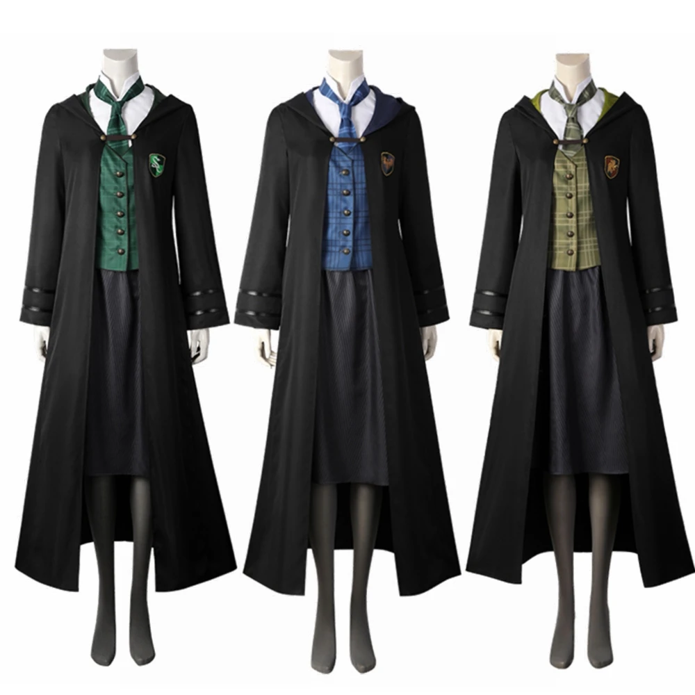 

Game Legacy Slytherin Ravenclaw Hufflepuff Cosplay Costume School Uniform Robe Women Men Halloween Outfit C07633