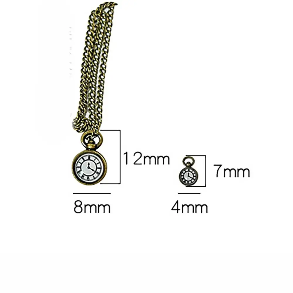 2024 Mini Necklace 1/12 Dollhouse Simulation Vintage Pocket Watch Alloy Mini Necklace Dolls House Accessories Girls