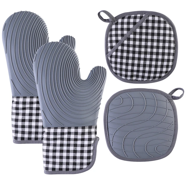 Leeseph Oven Mitts and Pot Holders Set, Advanced Heat Resistance