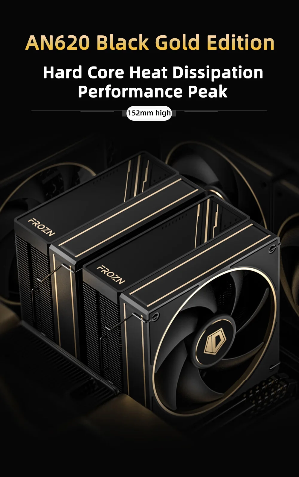 ID-COOLING Dual-Tower 6 Heat Pipes CPU Cooler Dual Cooling Fans High-Performance