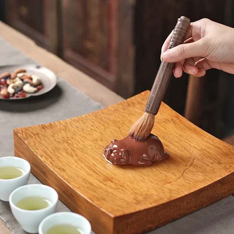 1PCS Lucky Cute Pig Statue Purple Clay Tea Pet Ornaments Desktop Handmade Crafts Chinese Boutique Tea Decoration Accessories