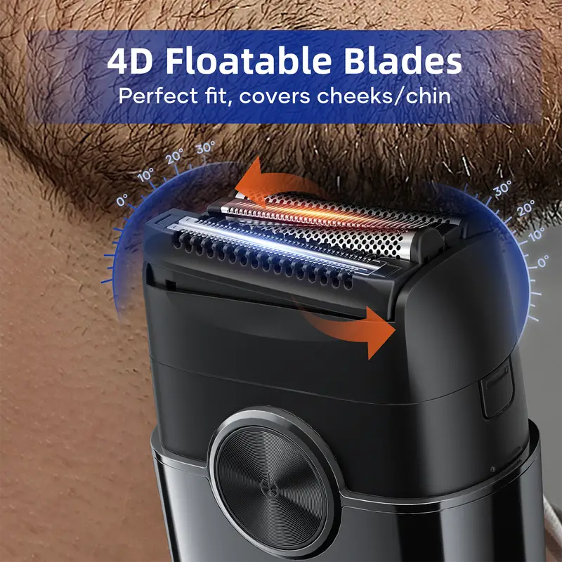 KENSEN S26 Electric Shaver for Men 4D Floating Blades Foil Shavers Waterproof 8000RPM Beard Trimmer Portable Mini Electric Razor - Image 2