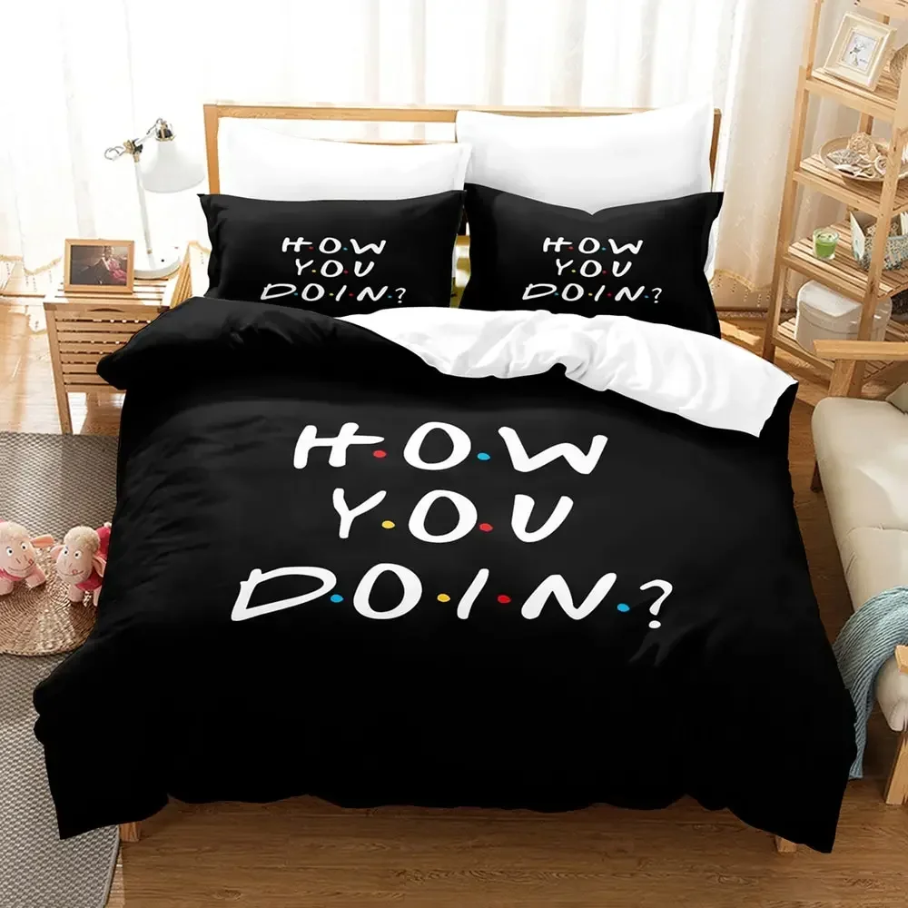 Friends Tv Show Style Bedding Set Duvet Cover Bedroom Comforter Covers Single Twin King ​Size Quilt Cover Home Textile 2/3PCS 4