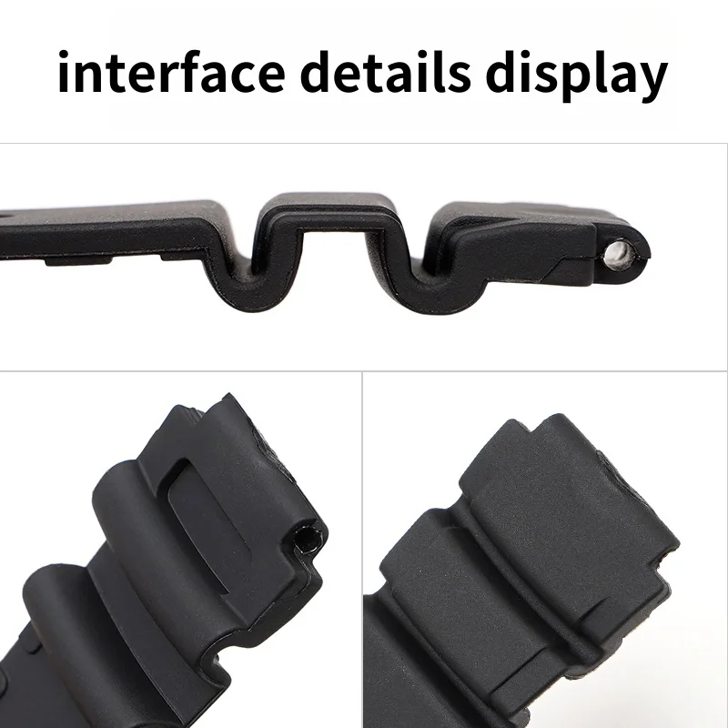 Durable & Comfortable 19mm Resin Rubber Watch Strap with Raised Ends
