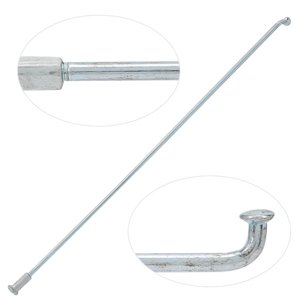 36개의 내구성 있는 310mm 길이 자전거 스포크 14G 2mm 실버 사이클링 스포크(니플 포함) 스틸 사이클 스포크 휠 제작용