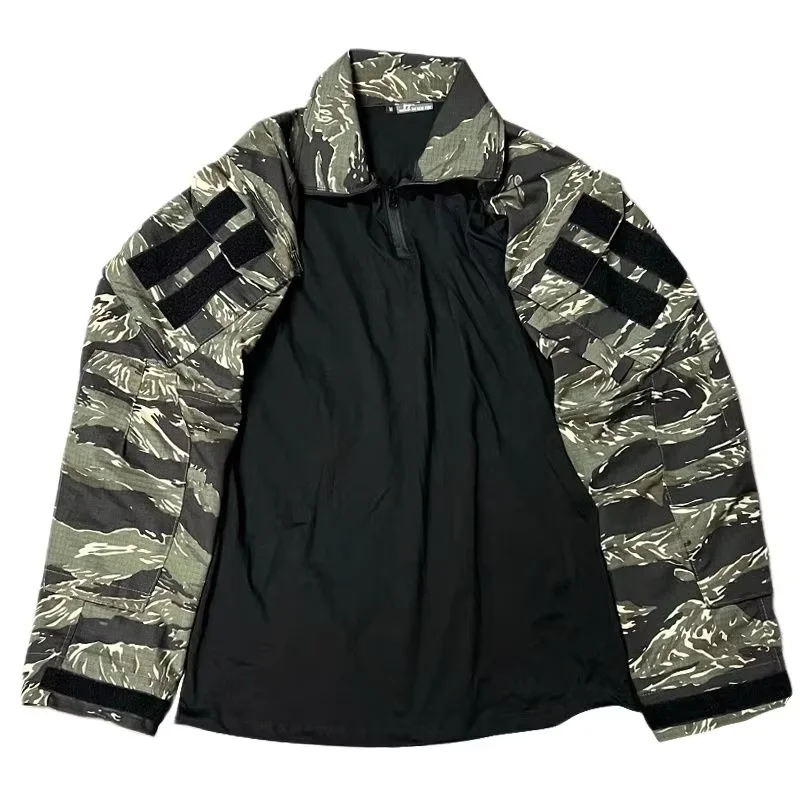 Tactical Suit Combat Uniform Outdoor Sports Training Combat Suit GEN3 Long Sleeved Green Tiger Spot Camouflage Clothing
