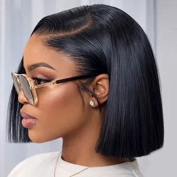 13x6 13x4 Lace Frontal Wigs 100% Human Hair Real 250 300 Density 2x6 5x5 Glueless wig Super Double Drawn Bob wig For Black women