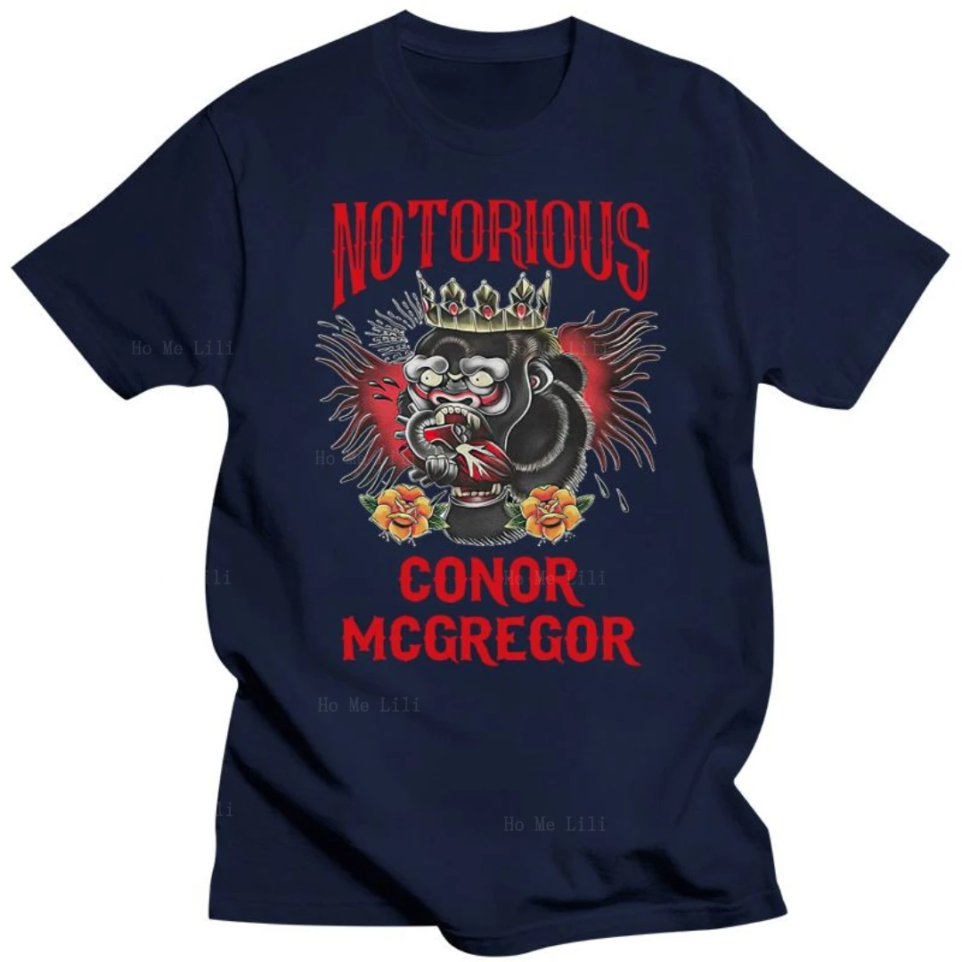 Abbigliamento Uomo Fight Tee Notorious Conor Mcgregor Tattoo T-Shirt Nera Per Uomo Graphic Cotton