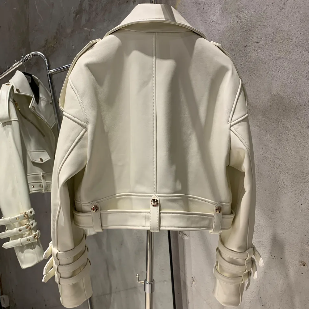 Belt Leather Jacket Image 5