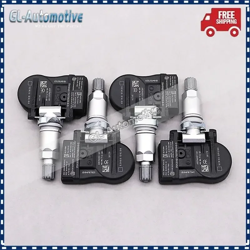 4Pcs 타이어 압력 센서 52933-D9100 현대 엘란트라 제네시스 아이오닉 카우아이 코나 기아 소울 니로 옵티마 433MHz 52933-D4100