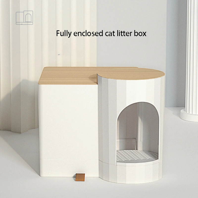 

Fully Enclosed Long Aisle Cat Litter Box Anti-sand Cats Toilet Anti-splashing Kittens Sand Basin Deodorizing Pet Bedpan Supplies