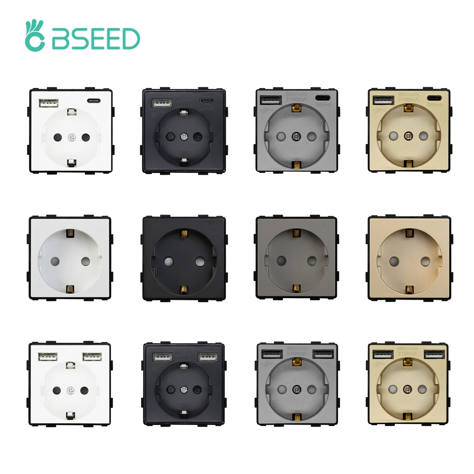 Eu Standard Wall Socket Usb Electrical Sockets Switches Bseed Eu