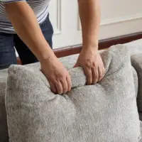 Компрессионный диван-кровать 3-в-1, серый диван из синели, двухместный диван, складной шезлонг с подушками, диван-диван для гостиной, гостя — изображение 5