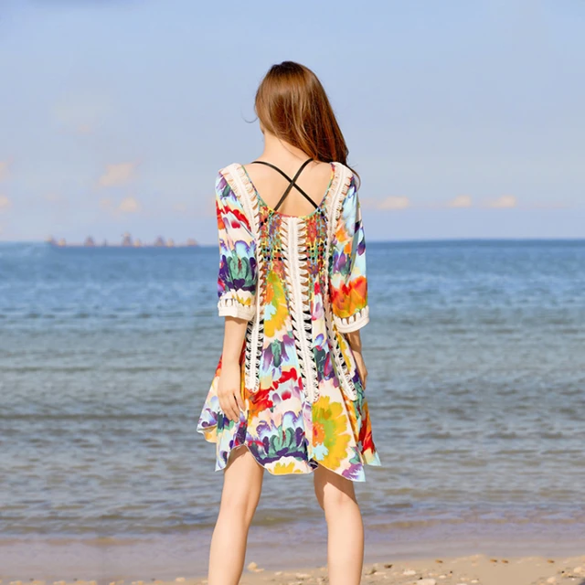 Hollow Out Crochet Cover Up Dress 2