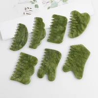 Natural Jade Comb Gua Sha Board Jade Massager For SPA Acupuncture Body Scraping Gouache Scraper Facial Skin Beauty Tool 2