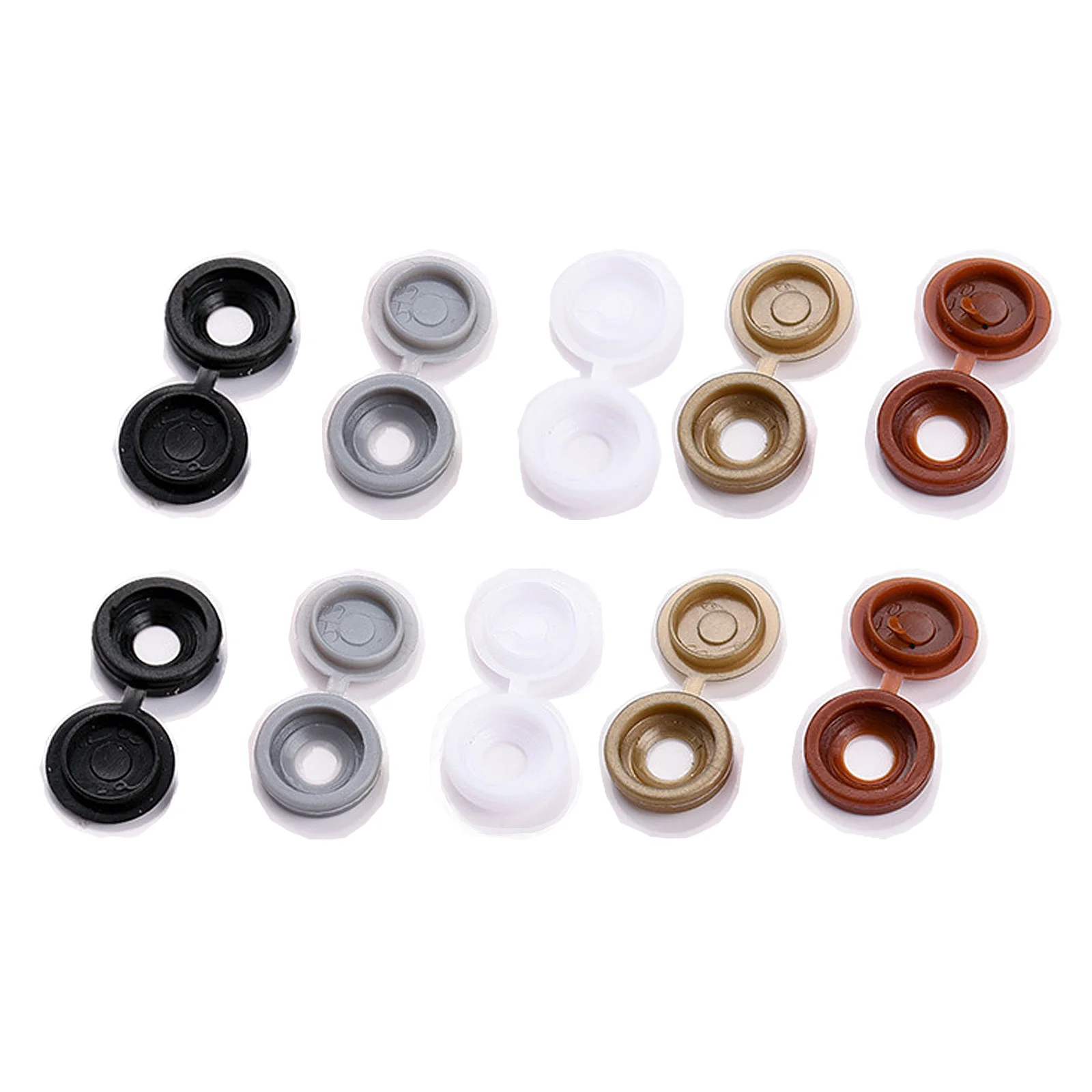 120Pcs Hinged Plastic Foldable Self Tapping Screw Protective Cover,For Car Furniture Decorative Nuts Cover Bolts Hardware