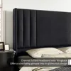Queen Size Bed Frame, Velvet Upholstered Platform Beds with Vertical Channel Tufted Headboard & Footboard, Queen Size Bed Frame 5