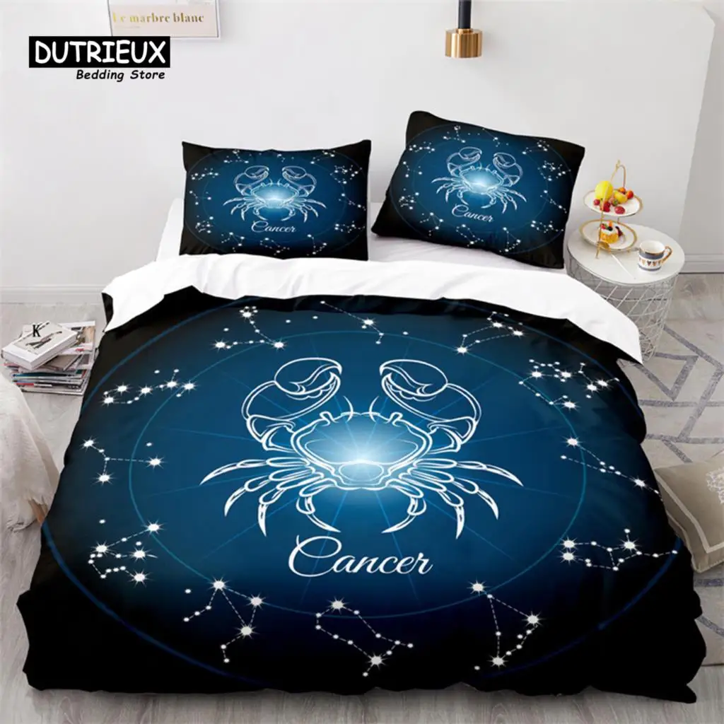 

Twelve Constellation Bedding Set For Kids Child Girls Boys 3D Print Cancer Duvet Cover Mystery Galaxy Comforter Cover Pillowcase