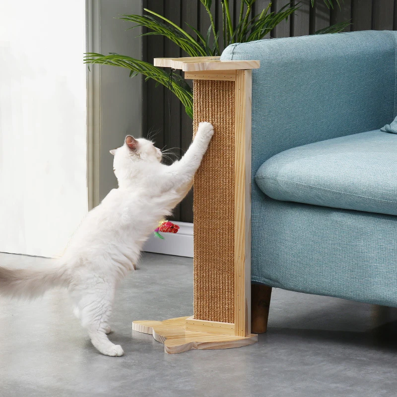 Rascador Vertical de madera para gatos, juguete de papel corrugado,  protección de artículos para gatos, sofá, esquina de mesa, esquina -  AliExpress