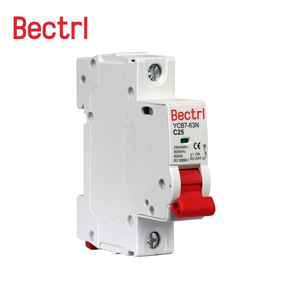AC MCB YCB7-63N C 커브 미니 회로 차단기, 230/400V  50HZ/60HZ, 1P, 2P, 3P, 4P, 3A, 6A, 10A, 16A, 20A, 25A, 32A, 40A, 50A, 63