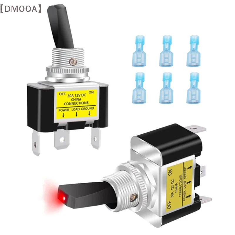30A 12V LED Toggle Switch 3Pin SPST 2 Position ON Off For Automotive Car Aircraft 1PCS