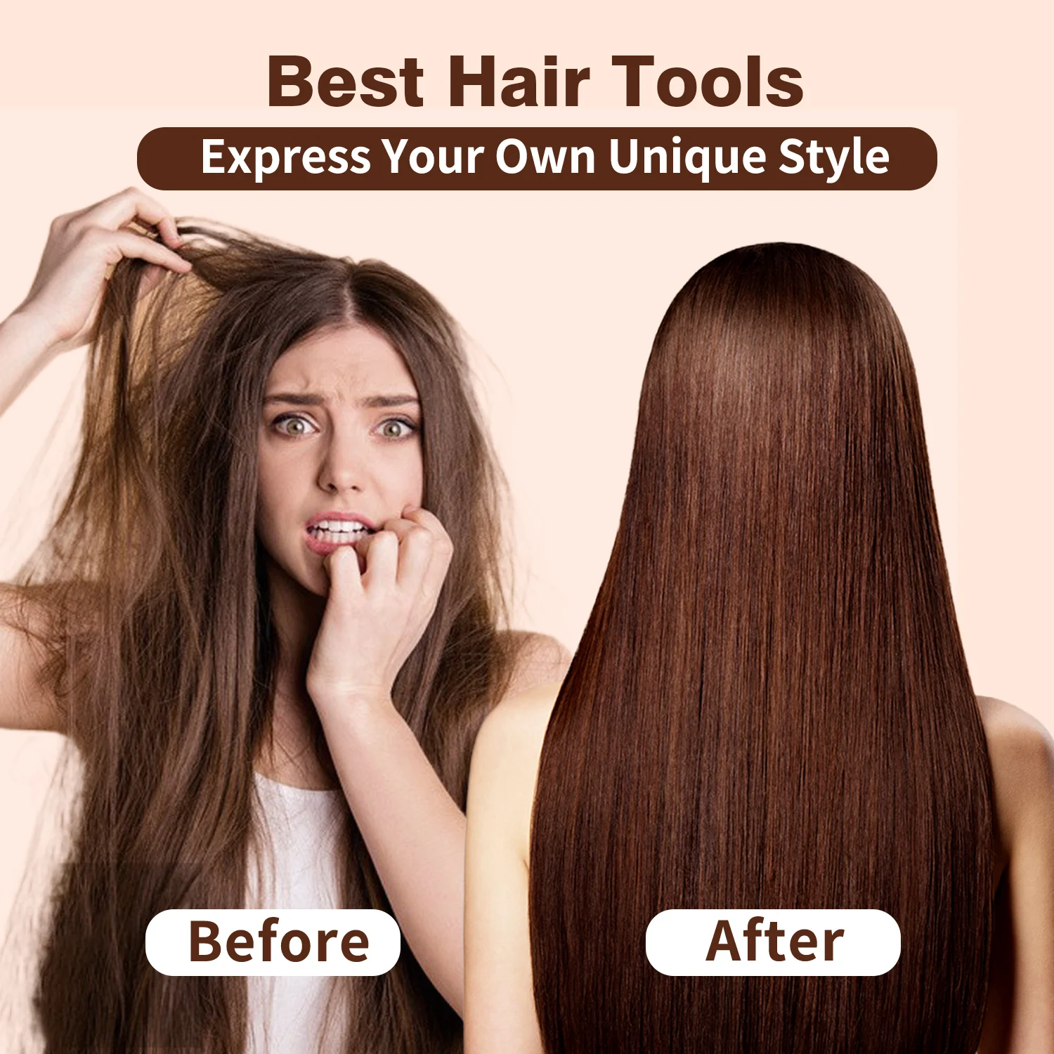Airstrai 2in1 Hair DryerWet and Dry Hair StraightenerAir Negative Ion Portable Air Styling Hair Straighten with Air LCD Display 6
