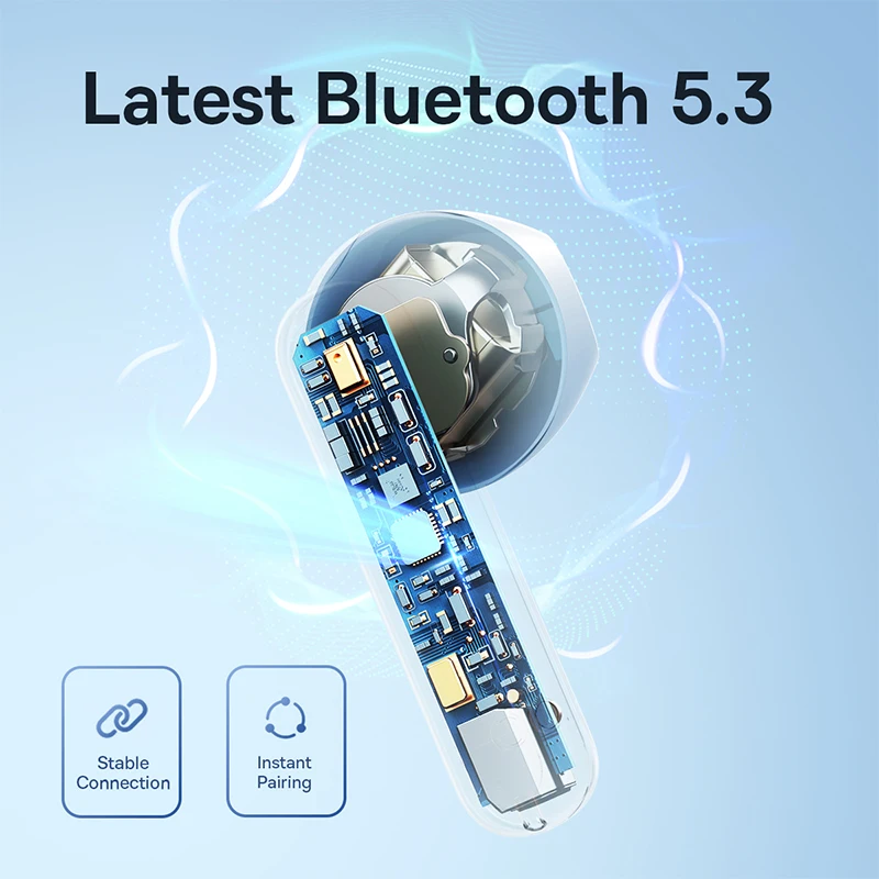Baseus 진정한 무선 블루투스 5.3 이어버드, IPX4 방수 이어폰, 30 시간 재생, 13mm 드라이버 하이파이 헤드폰