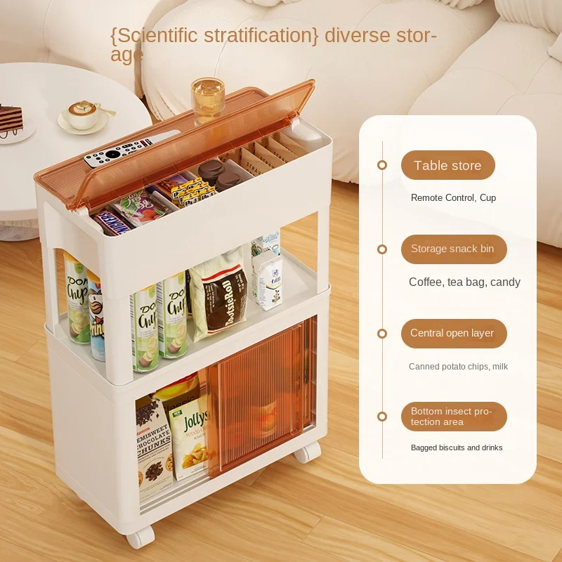 

3 Layers Storage Rack Trolley Bathroom Kitchen Bedroom Multi-Storey Snacks Storage Rack with Wheels Home Organizer Accessories