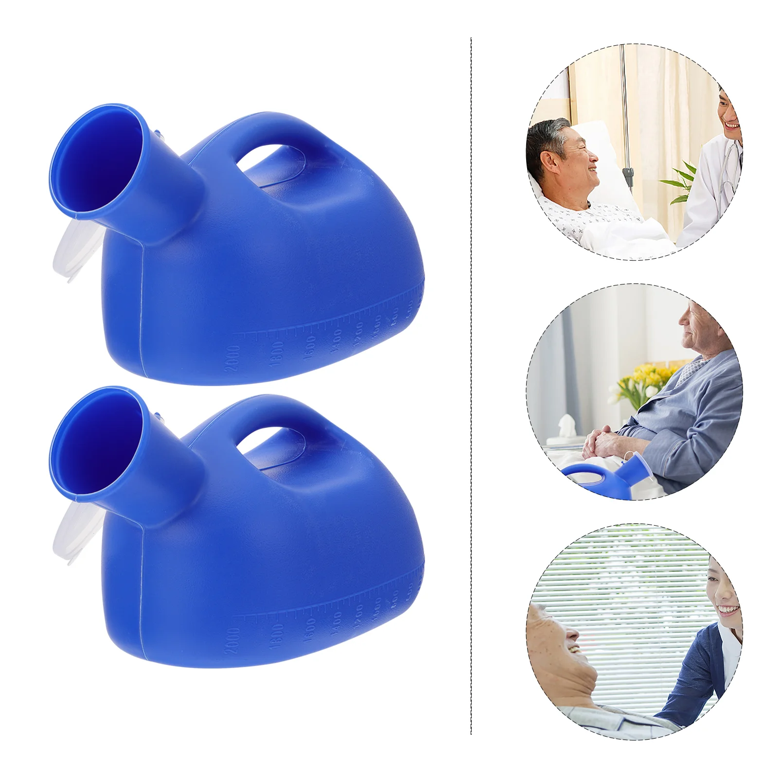 2 Pcs Useful Lid Portable Home Large Capacity Urine Bucket Chamber Pot