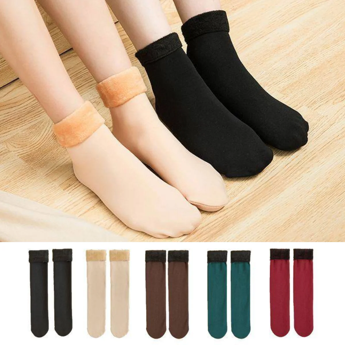 

Winter Thermal Socks Women Wool Cashmere Thicken Warmer Snow Socks Solid Color Homewear Boots Floor Keep Warm Sleeping Socks Sox