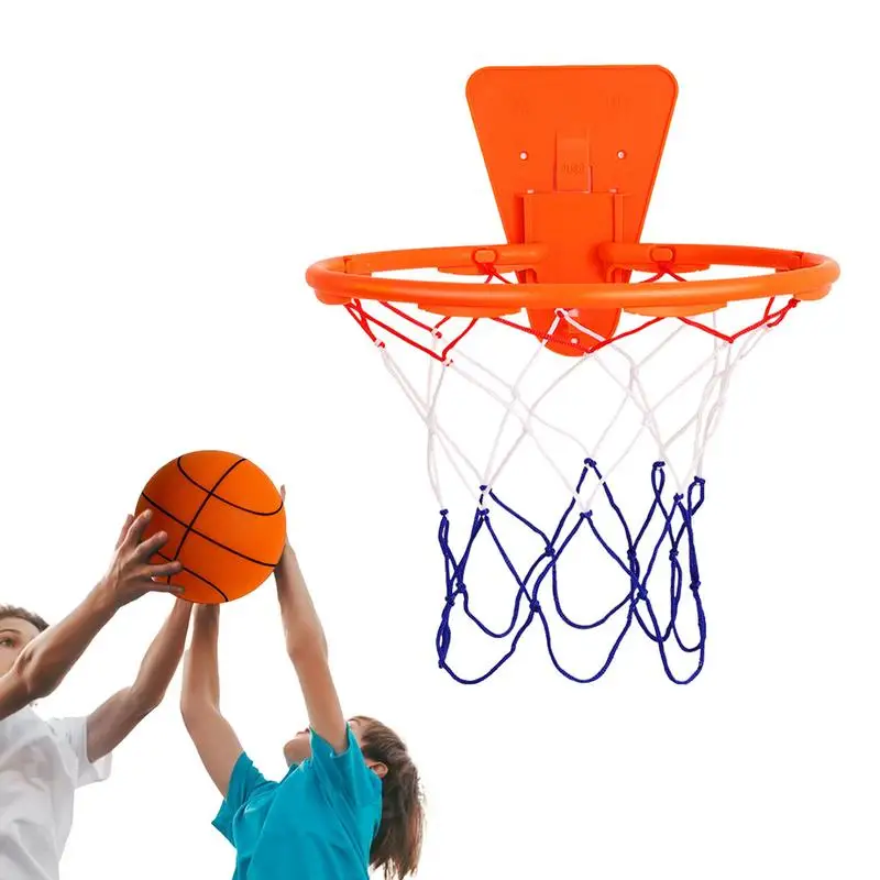 

Silent Basketball Indoor Basketball Hoop With Basketball Net Basketball Wall Door Mounted Goal Hoop Net Front Mount Basketball