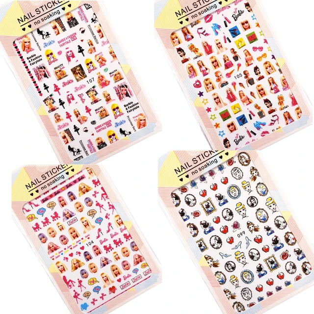3D Barbie Waterproof Sticker Fashion Princess Stickers Kawaii Girls Case Notebook Mobile Phone Diy Stickers Nail Art Stickers