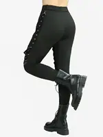 ROSEGAL Plus Size Leggings Women Casual Black Trousers Skull Hollow Out Fish Net Patchwork Grommets Straps Pencil Pants Mujer - Image 3