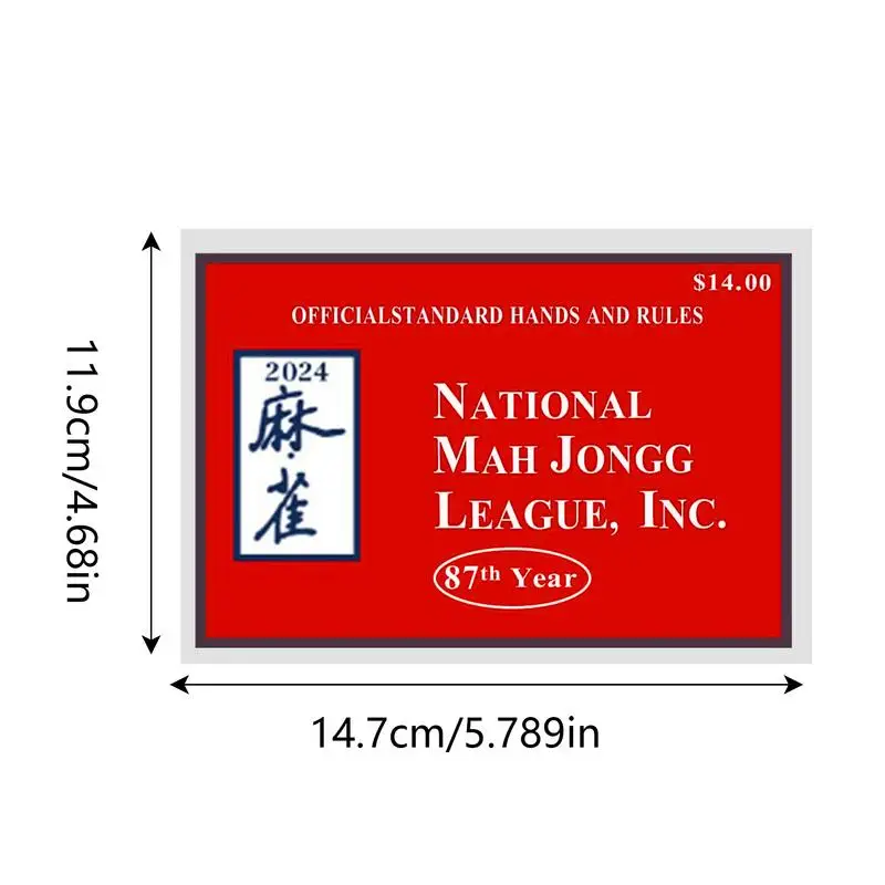 National Mah Jongg League Cards 4 PCS Large Size Mah Jongg League Card Set Mahjong Scorecard With Standard Hands And Rules