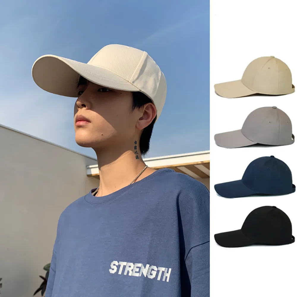 

New Unisex Long Brim Baseball Caps Simple Solid Baseball Hat for Men Women Hip-hop Cap Casual Travel Outdoor Sun Hats