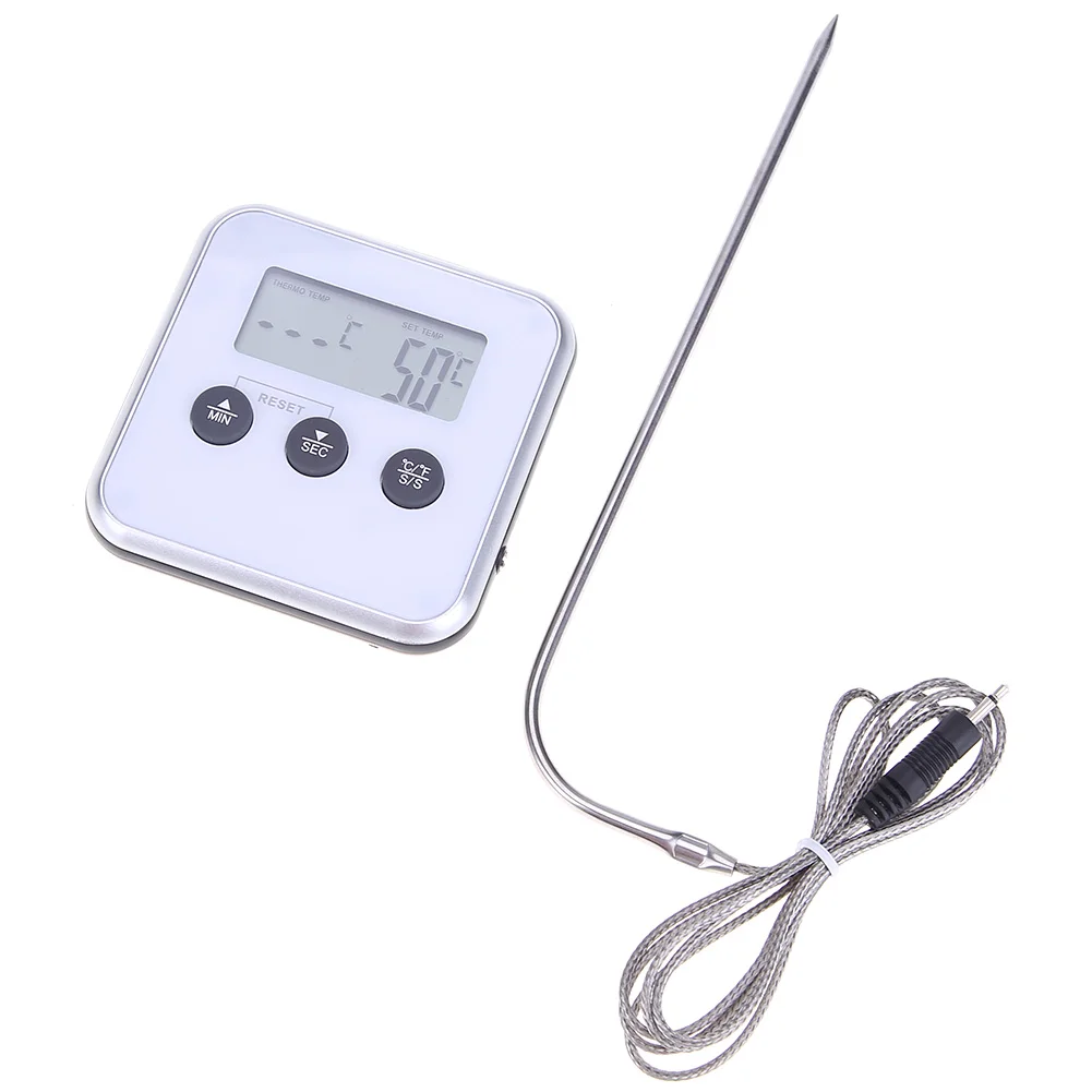 Electronic Thermometer Timer Food Meat Temperature Meter Gauge with Probe Food Meat Temperature Meter Gauge Probe
