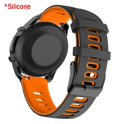 Elegant Leather Watchbands - Compatible with Various Models and Sizes - 1Pcs 22mm (Black - Orange)