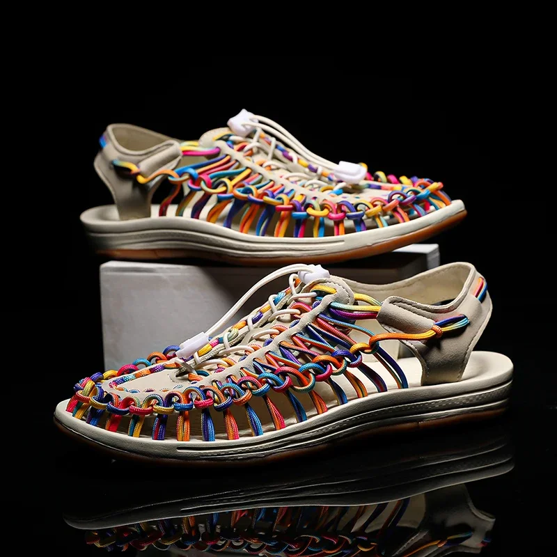 Sandalias cómodas de verano para mujer, zapatillas nuevas, sandalias de playa a la moda, Sandalias planas informales transpirables, sandalias antideslizantes para parejas