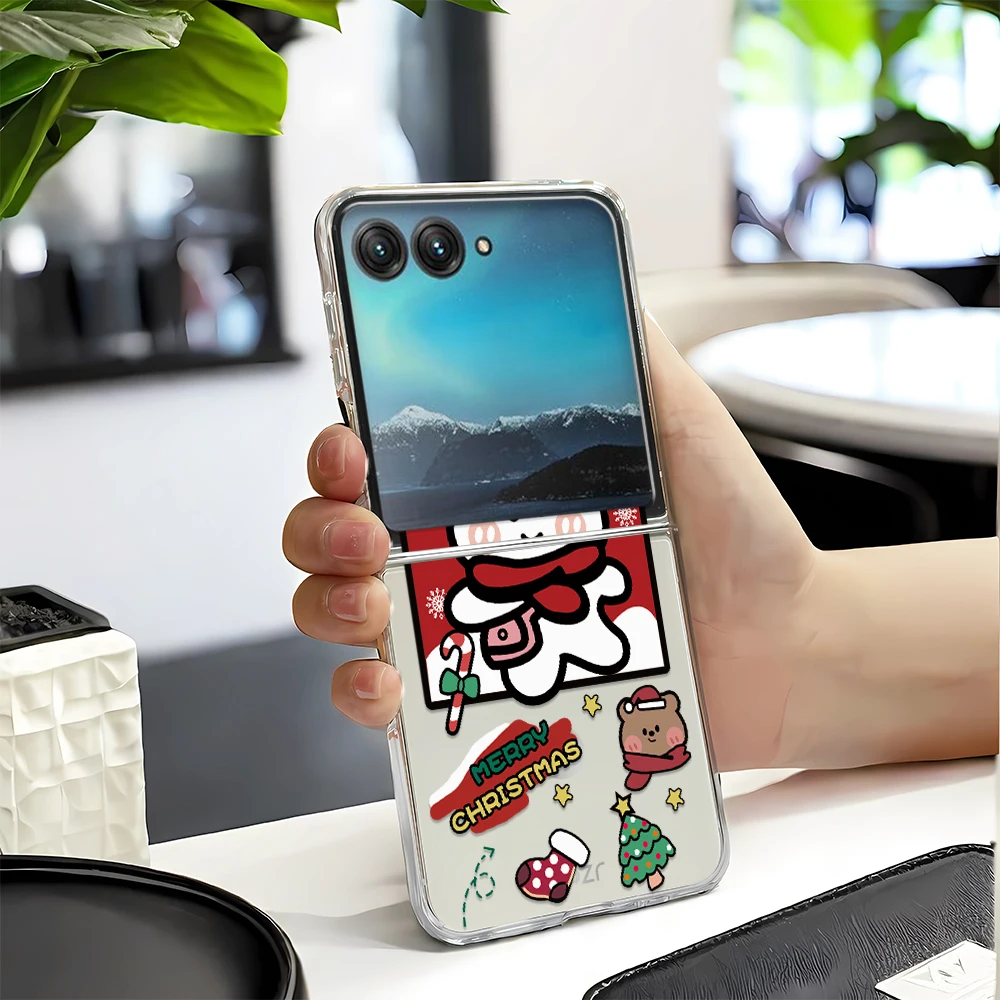 Winter Christmas Snowflakes Hard PC Folding Phone Case Cover