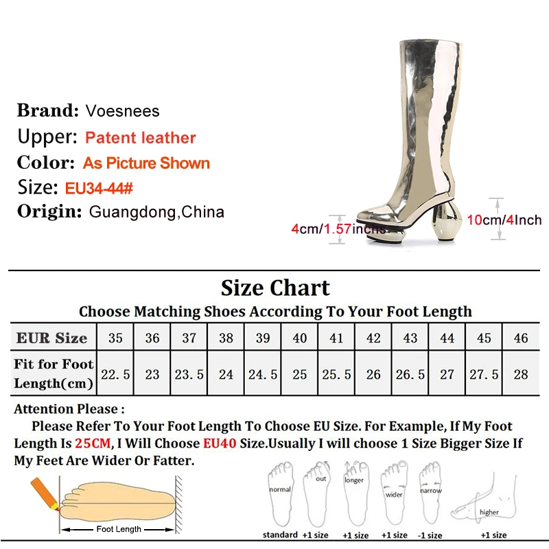 Size 34-44 Black Knee-High Boots For Women 10CM High Heels Autumn Winter Shoes Side Zipper Strange Style Female Long Shoes Botas